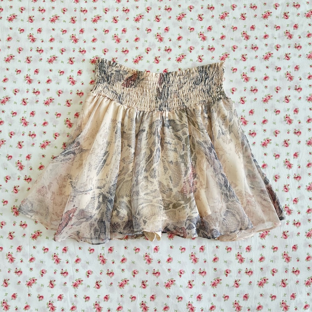 y2k cute floral print mini skirt